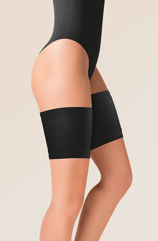 Satin Thigh Band Black Plus Sizes Hosiery
