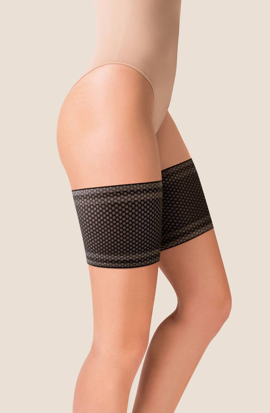 Mesh Thigh Band Black Plus Sizes Hosiery