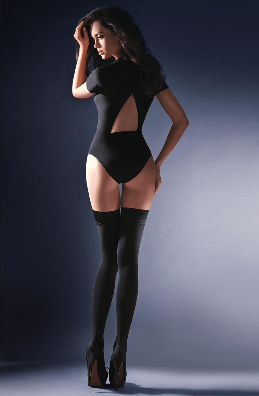 Calze Alva Hold Ups Black Hosiery Hosiery