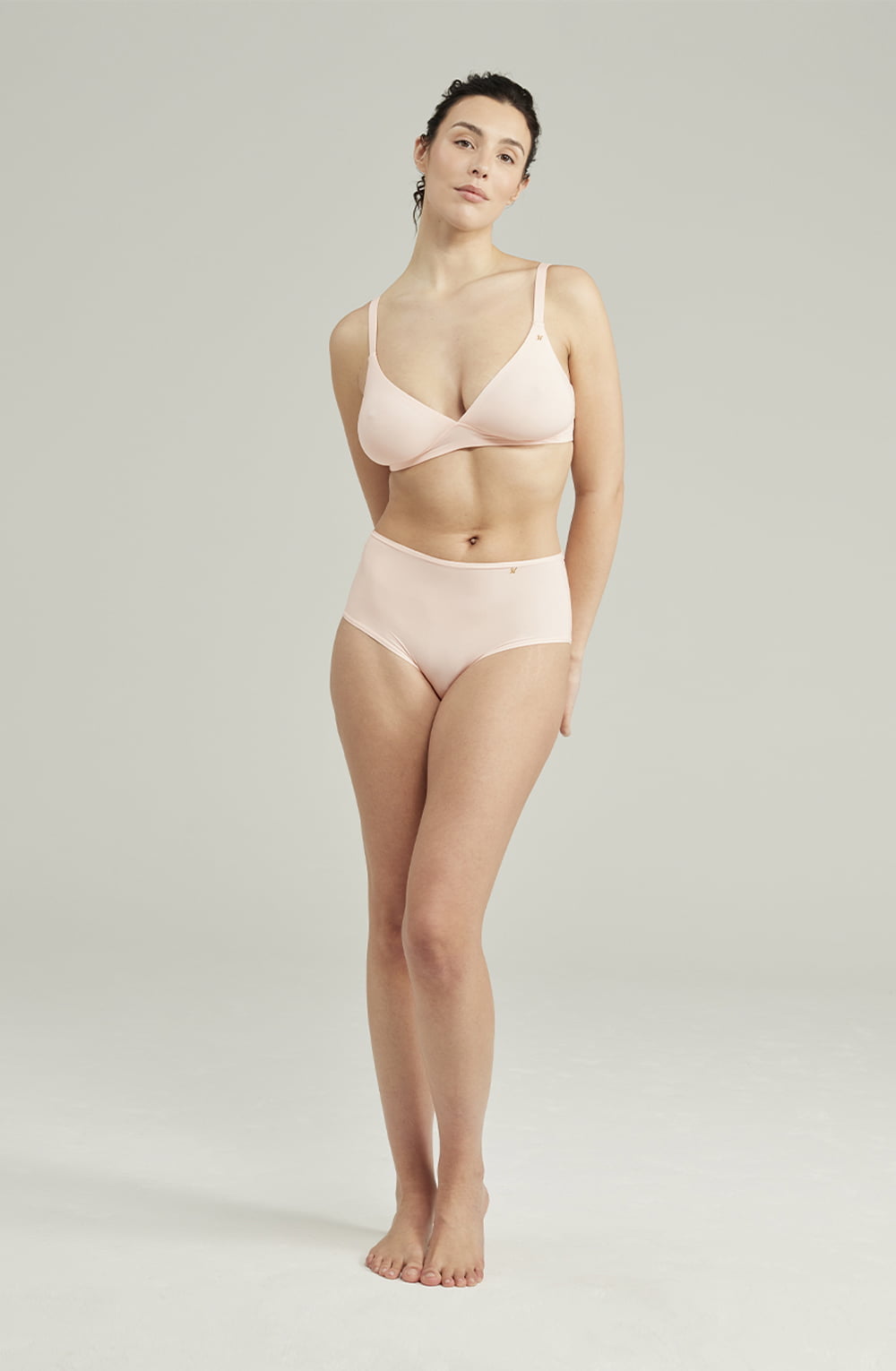 The Second Skin Stretch High Waist Brief Blush Pink Plus Sizes Briefs and Thongs