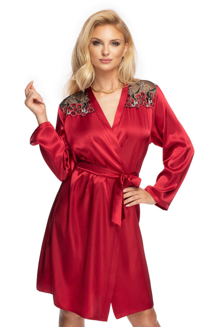 Elodie Dressing Gown Burgundy Nightwear Robes