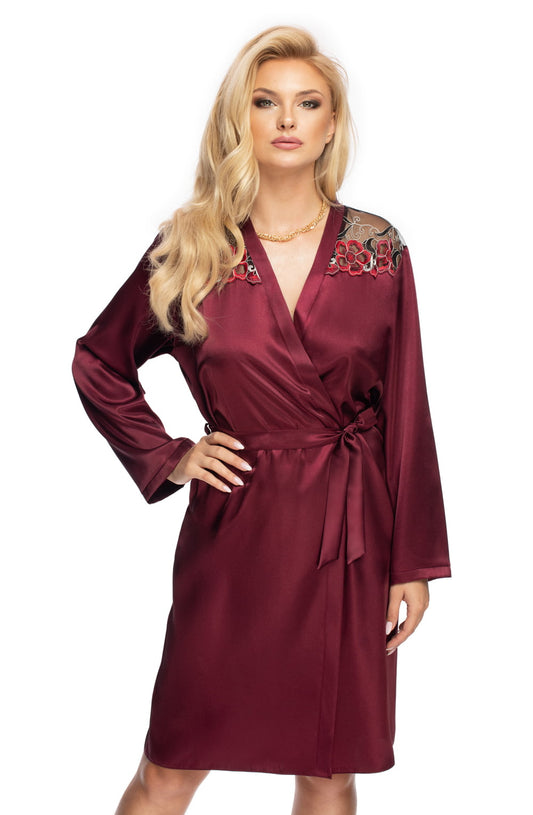 Elodie Dressing Gown Plum Plus Sizes Nightwear