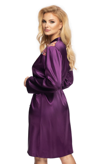 Shelby Dressing Gown Purple Plus Sizes Nightwear
