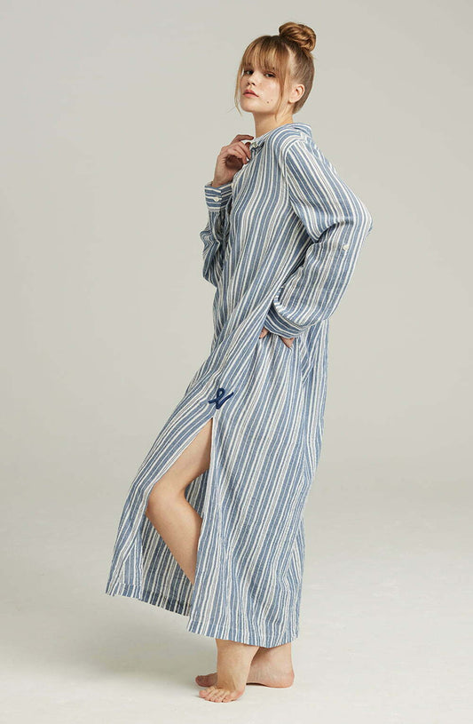 The Maxi Shirt French Navy Stripe Nightwear Nightdresses