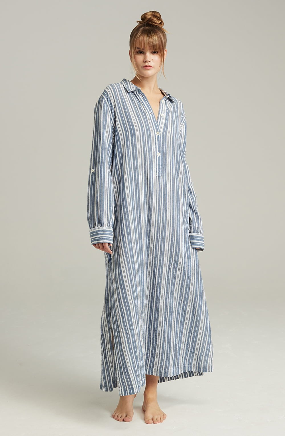 The Maxi Shirt French Navy Stripe Nightwear Nightdresses