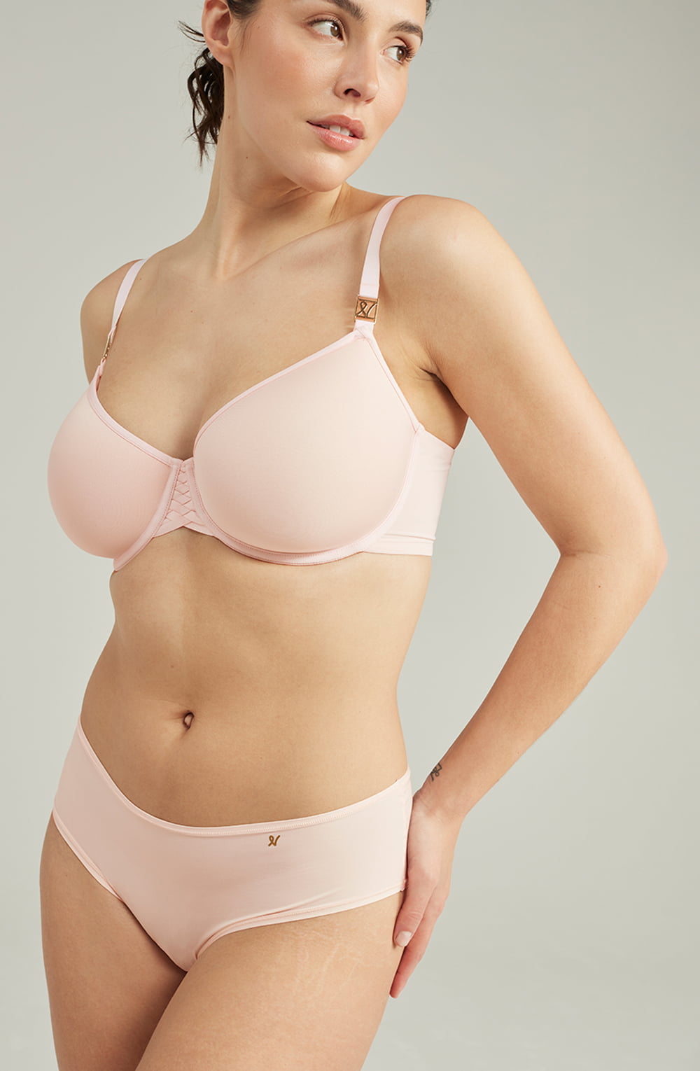 The Second Skin Stretch Mid Rise Waist Brief Blush Pink Everyday Briefs and Thongs