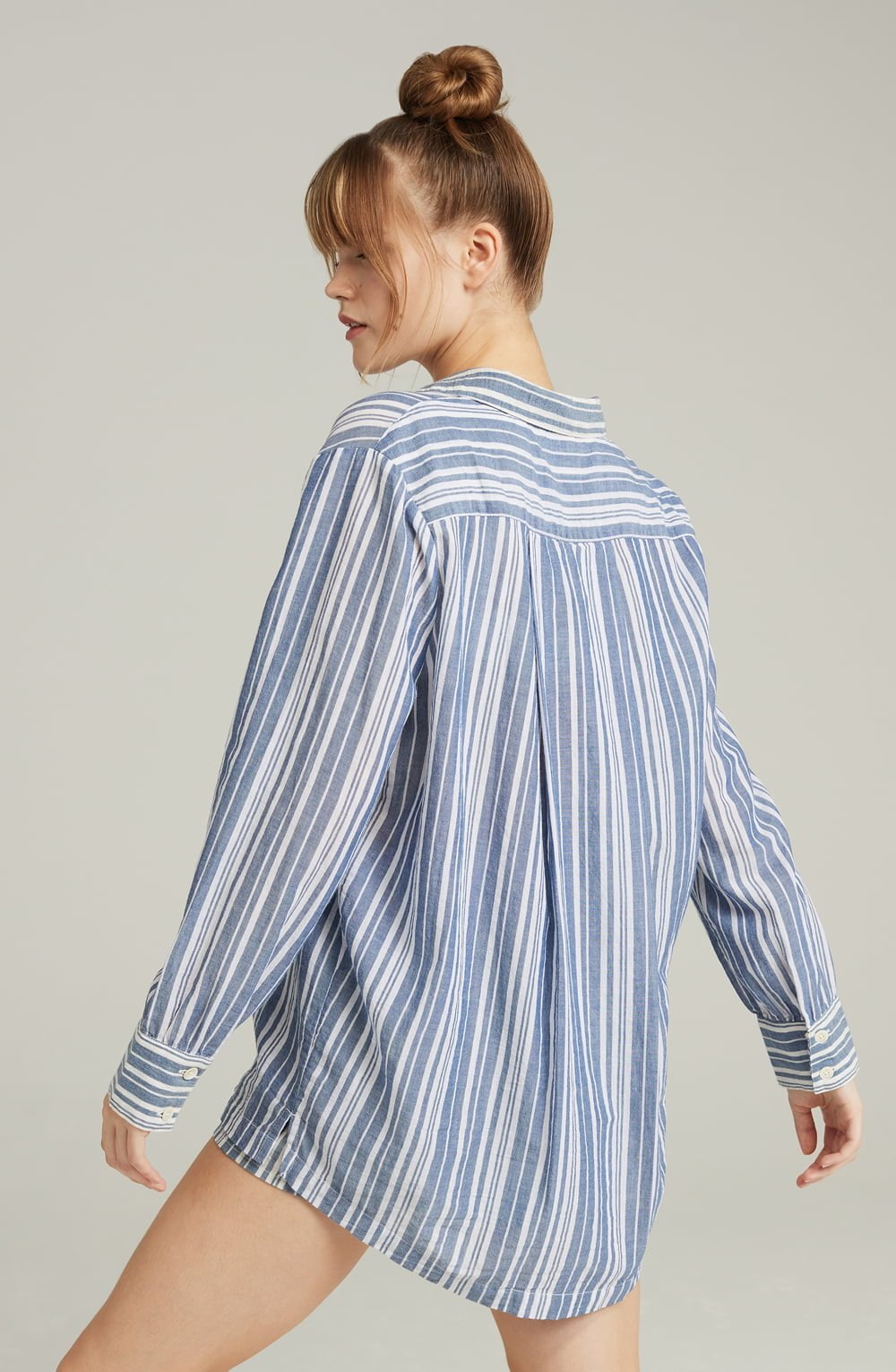 The Midi Shirt French Navy Stripe Nightwear Nightdresses