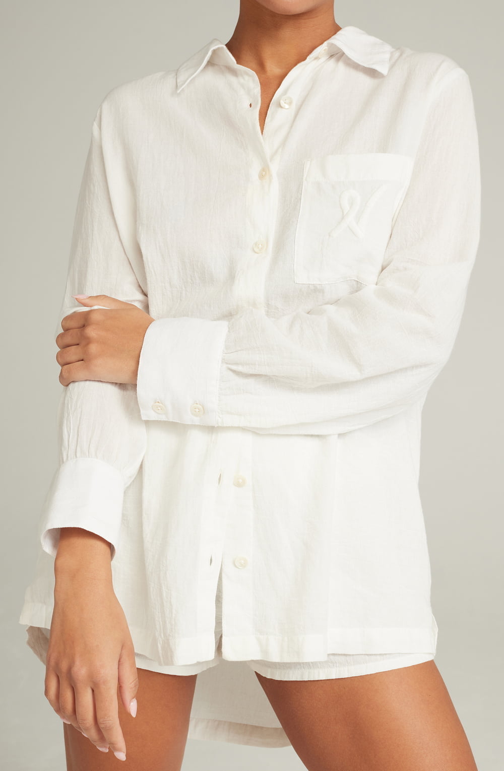 The Midi Shirt Organic Cotton White Nightwear Nightdresses