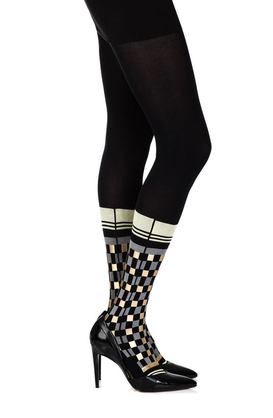 Happy Socks Black Print Tights Hosiery Hosiery