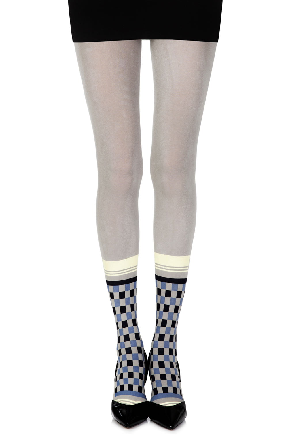 Happy Socks Grey/Multi Print Tights Hosiery Hosiery