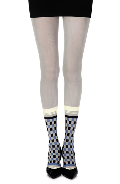 Happy Socks Grey/Multi Print Tights Hosiery Hosiery