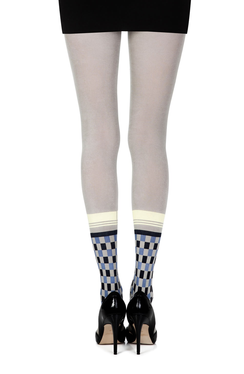 Happy Socks Grey/Multi Print Tights Hosiery Hosiery
