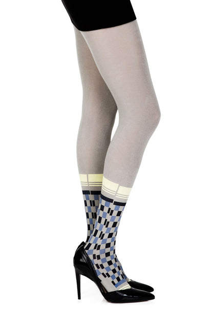 Happy Socks Grey/Multi Print Tights Hosiery Hosiery