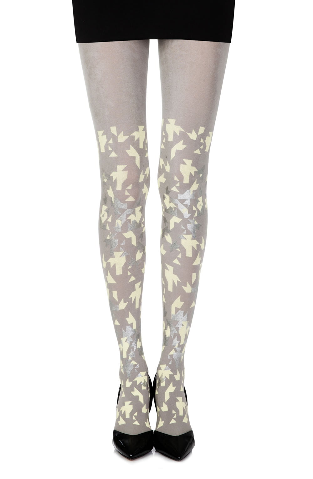 Confetti Grey Print Tights Hosiery Hosiery