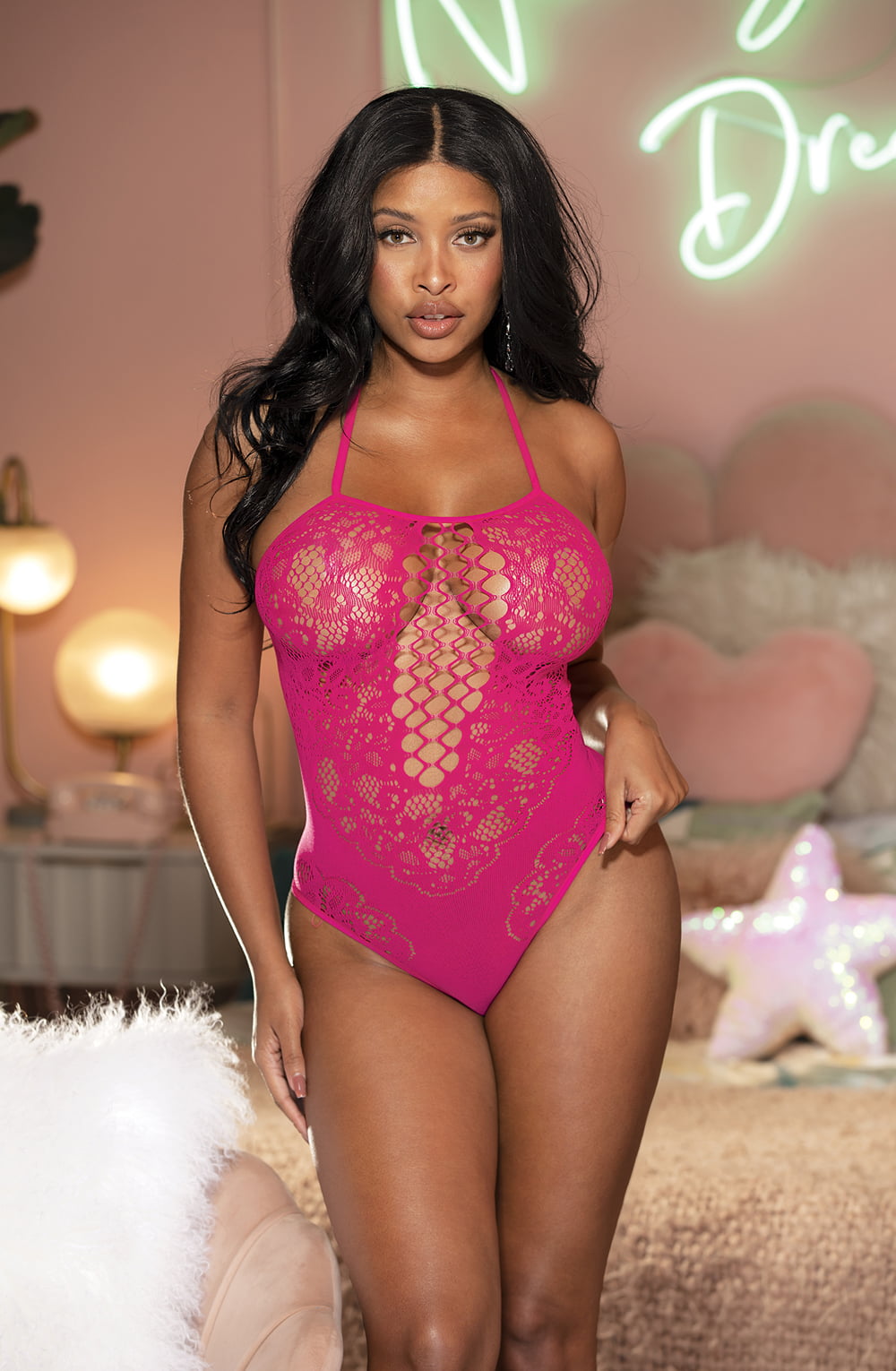Hot Pink Bedroom Wear Bodies