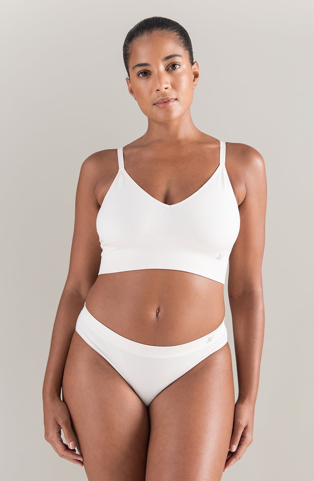 The TENCEL™ Seamless Bralette White Sand Everyday Bras