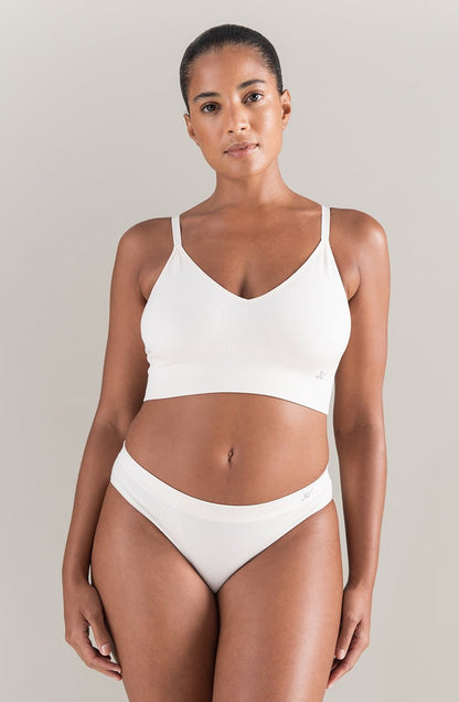 The TENCEL™ Seamless Bralette White Sand Everyday Bras