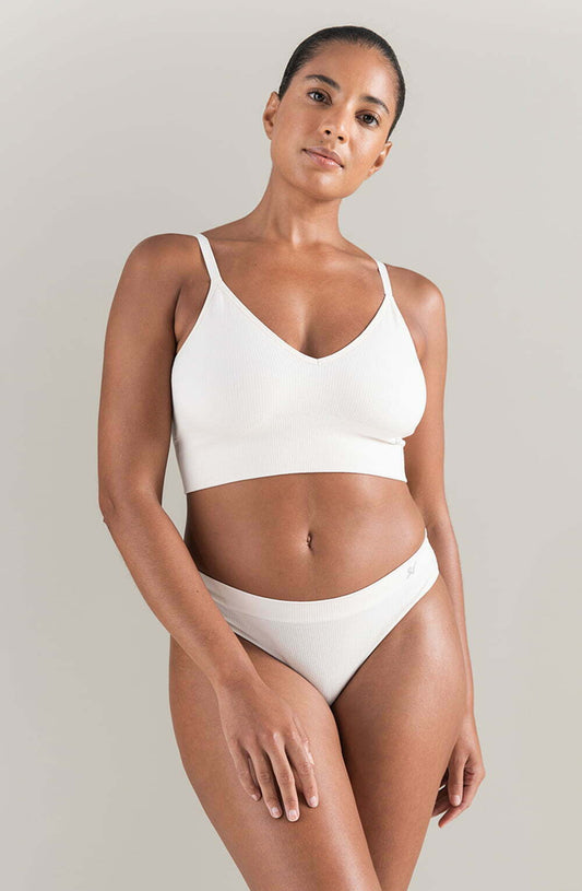 The TENCEL™ Seamless Bralette White Sand Everyday Bras