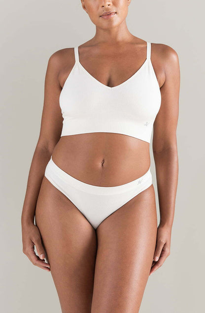 The TENCEL™ High Leg Brief White Sand Shapewear Briefs and Thongs