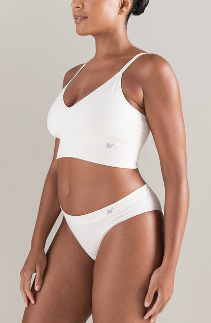 The TENCEL™ High Leg Brief White Sand Shapewear Briefs and Thongs