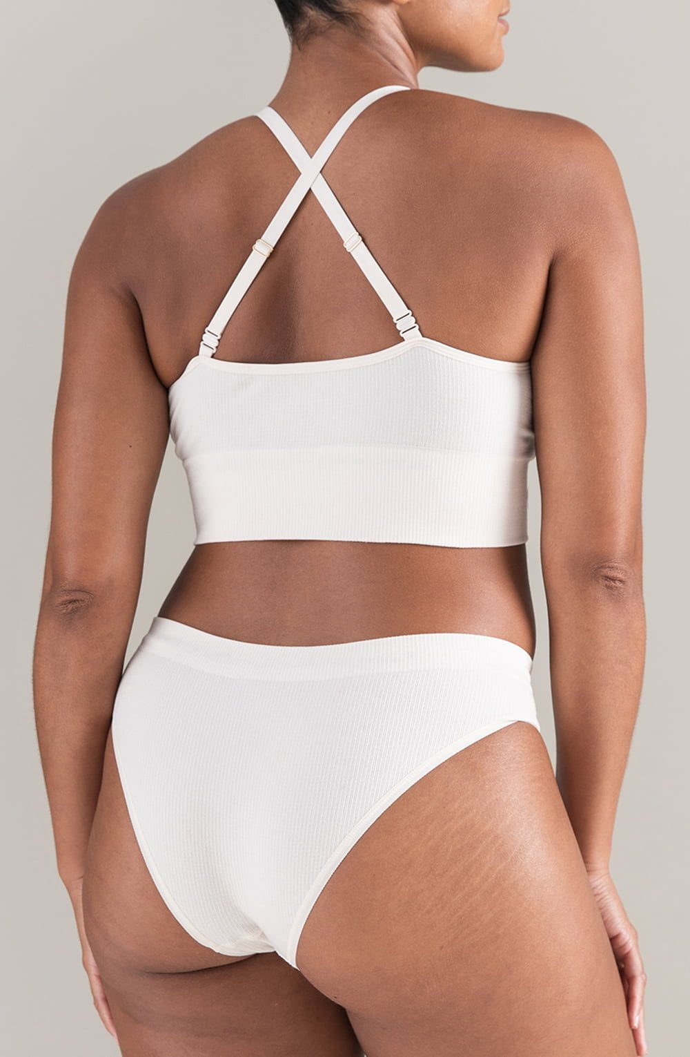 The TENCEL™ High Leg Brief White Sand Shapewear Briefs and Thongs