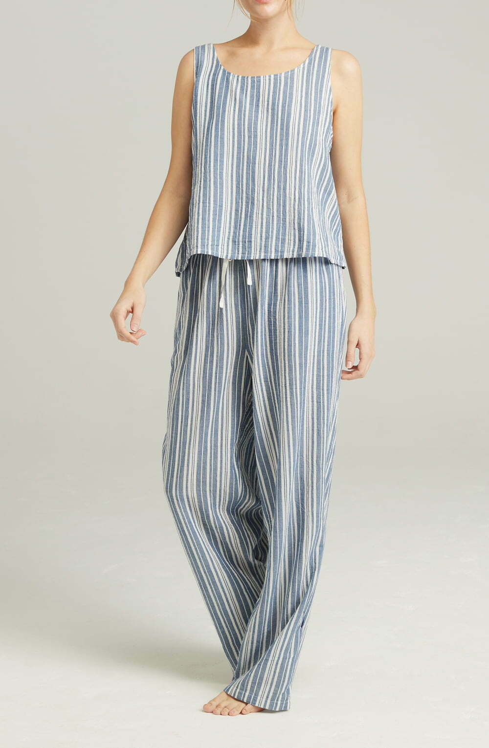 The Classic Trouser French Navy Stripe Nightwear Pyjamas