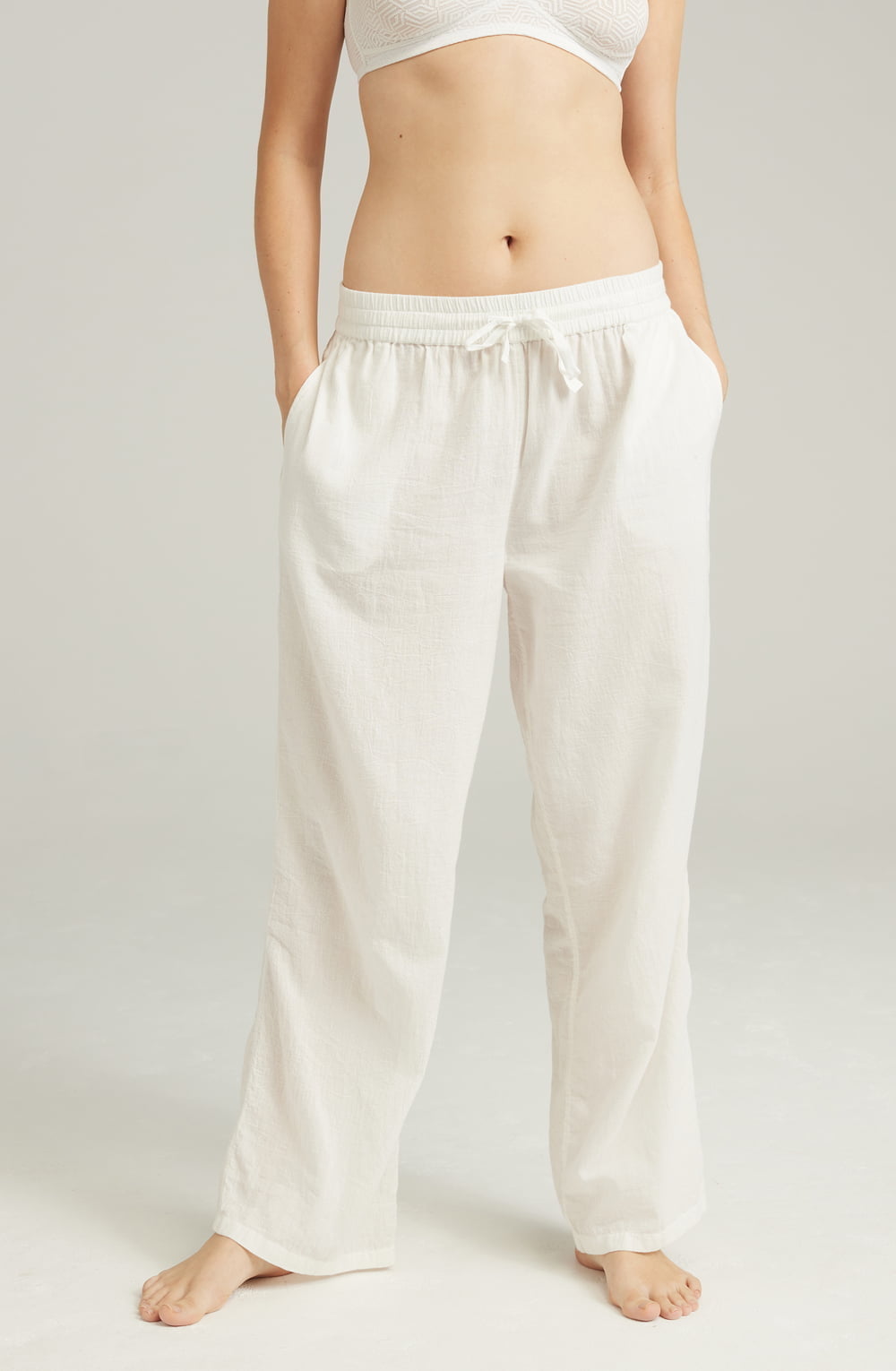 The Classic Trouser Organic Cotton White Nightwear Pyjamas