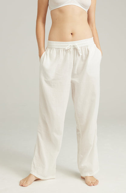 The Classic Trouser Organic Cotton White Nightwear Pyjamas