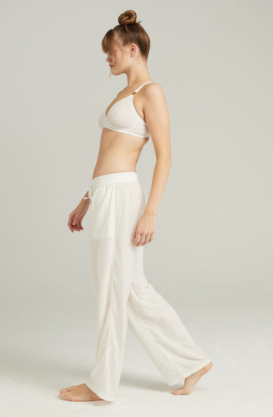 The Classic Trouser Organic Cotton White Nightwear Pyjamas
