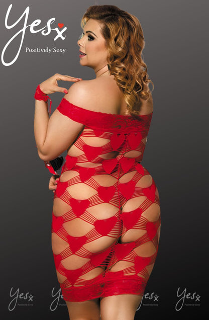 YXQ Plus Size Hearts & Handcuffs! Plus Sizes Bodystocking