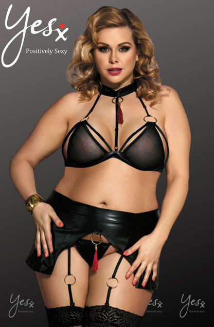 YXQ Bra Set Black Plus Sizes Lingerie Sets