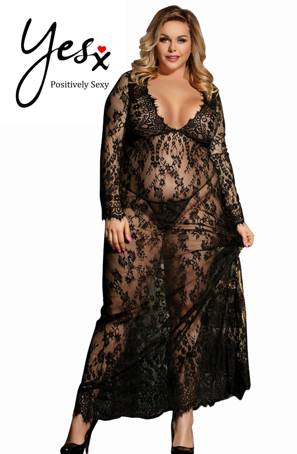 YXQ Long Gown & Thong Bedroom Wear Nightwear