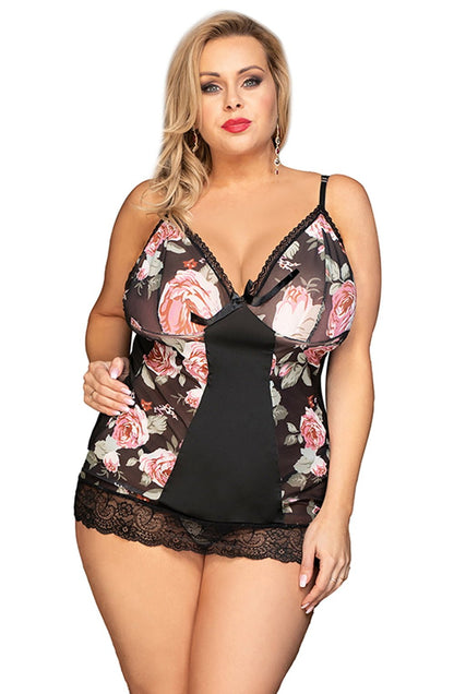 YXQ Floral Babydoll Nightwear Babydolls