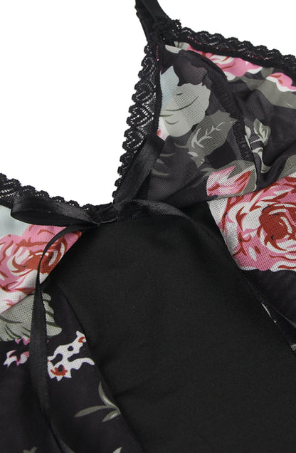YXQ Floral Babydoll Nightwear Babydolls