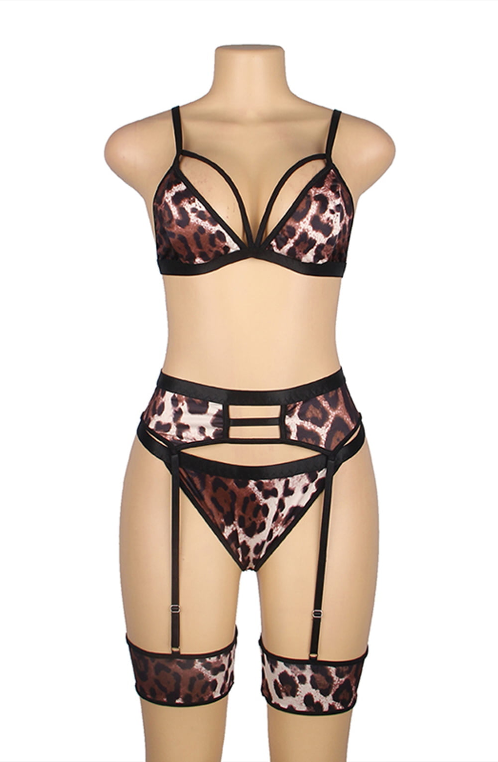 YX Leopard Print Set Costumes Lingerie Sets