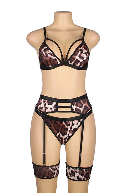YX Leopard Print Set Costumes Lingerie Sets