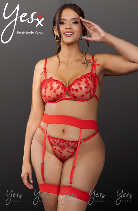 YXQ Red Bra Set Bedroom Wear Lingerie Sets