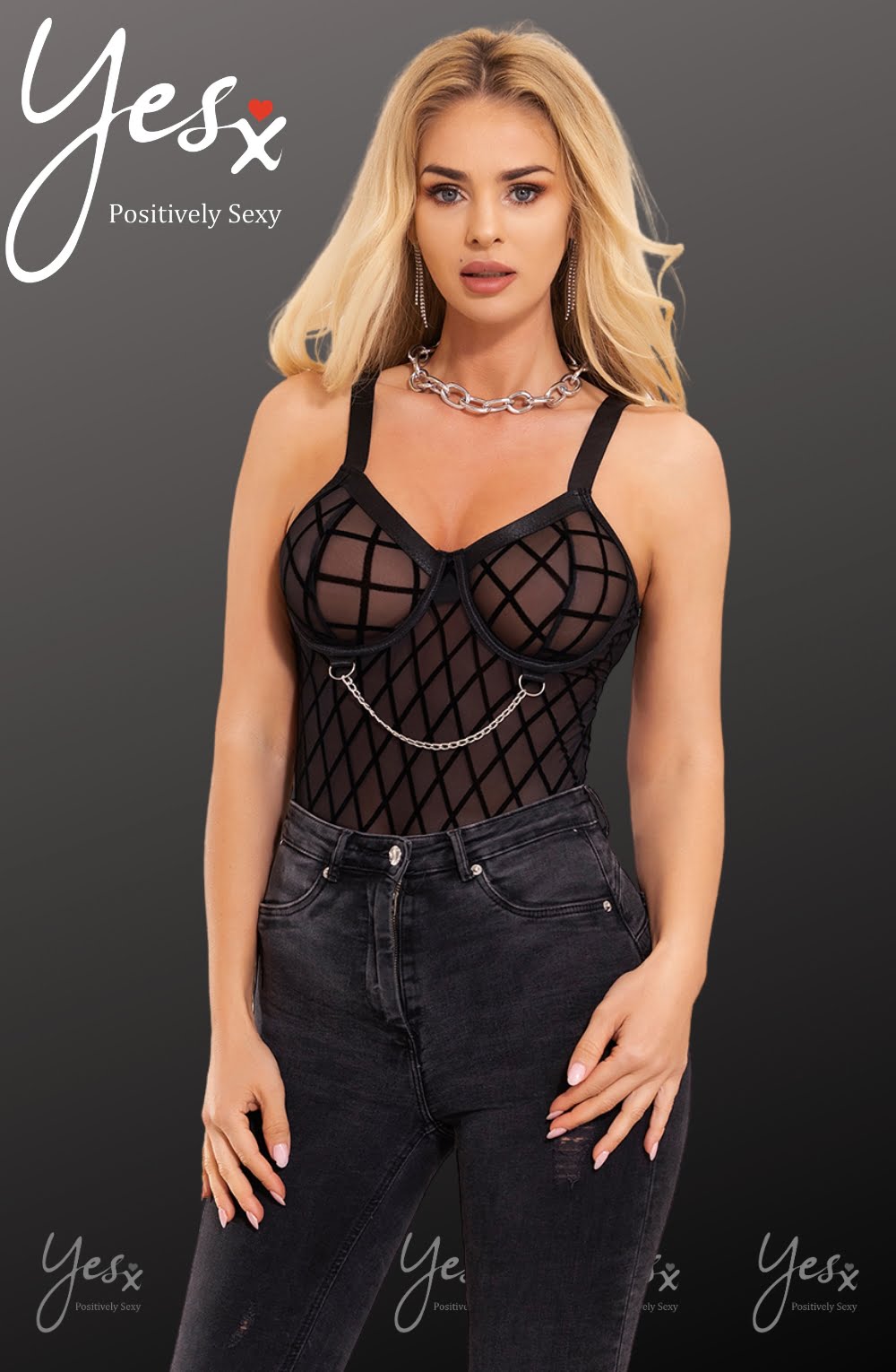 YX Black Bodysuit Bedroom Wear Bodies