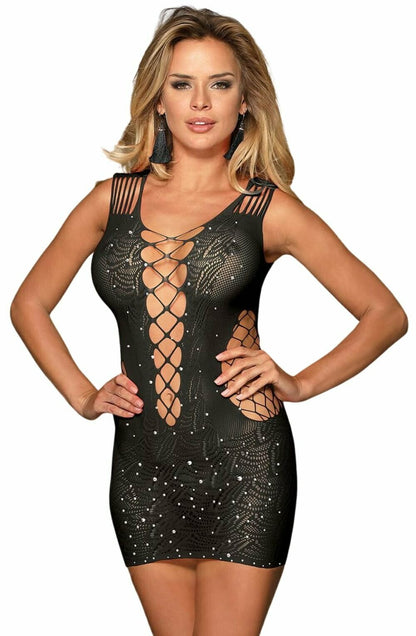YX Sparkly Black Dress Bedroom Wear Dresses