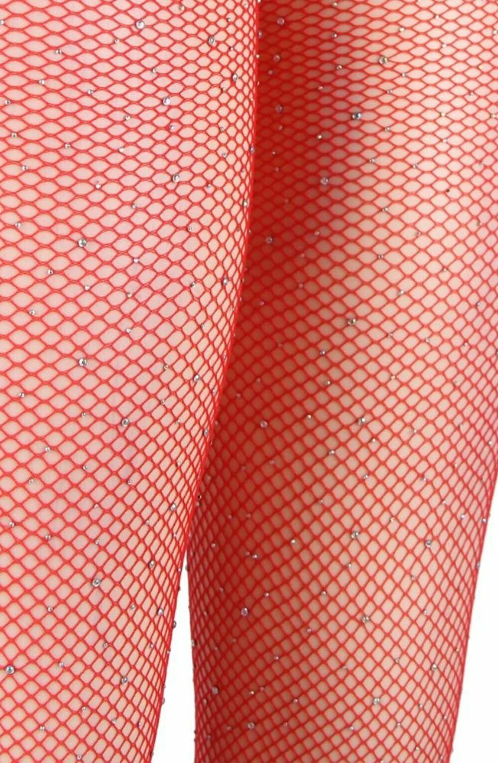 YX Sparkly Fishnet Red Bedroom Wear Tights