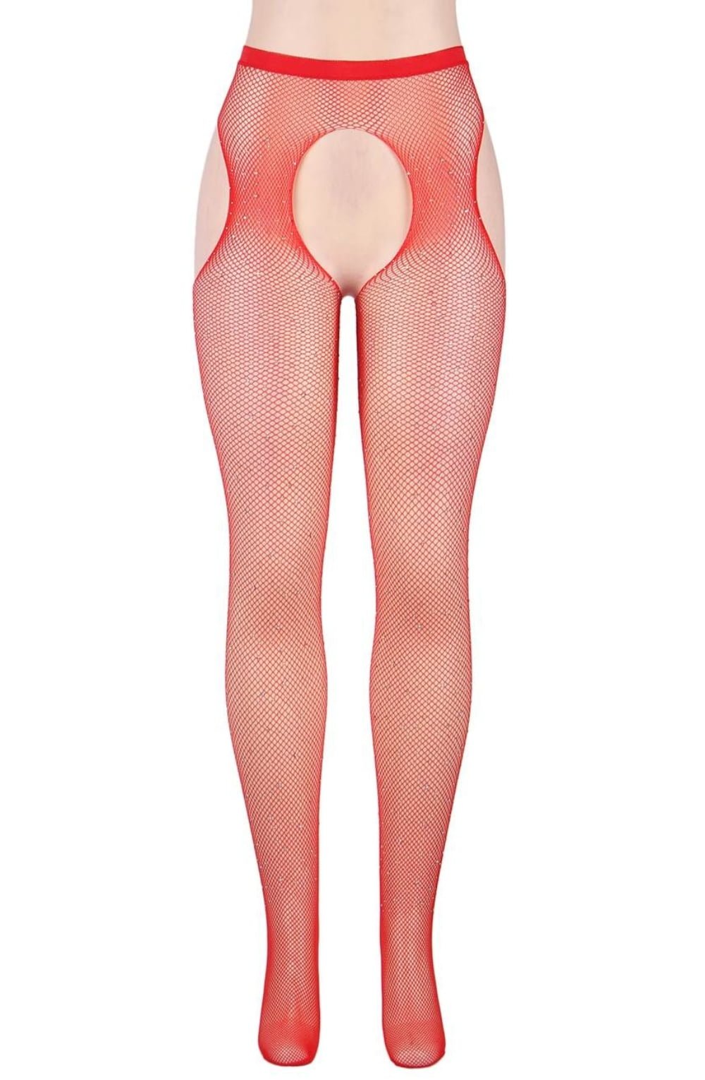 YX Sparkly Fishnet Red Bedroom Wear Tights
