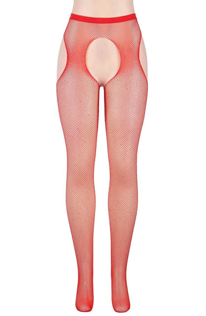 YX Sparkly Fishnet Red Bedroom Wear Tights