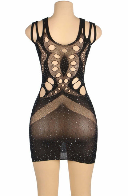 YXQ Sparkly Black Dress Shapewear Dresses