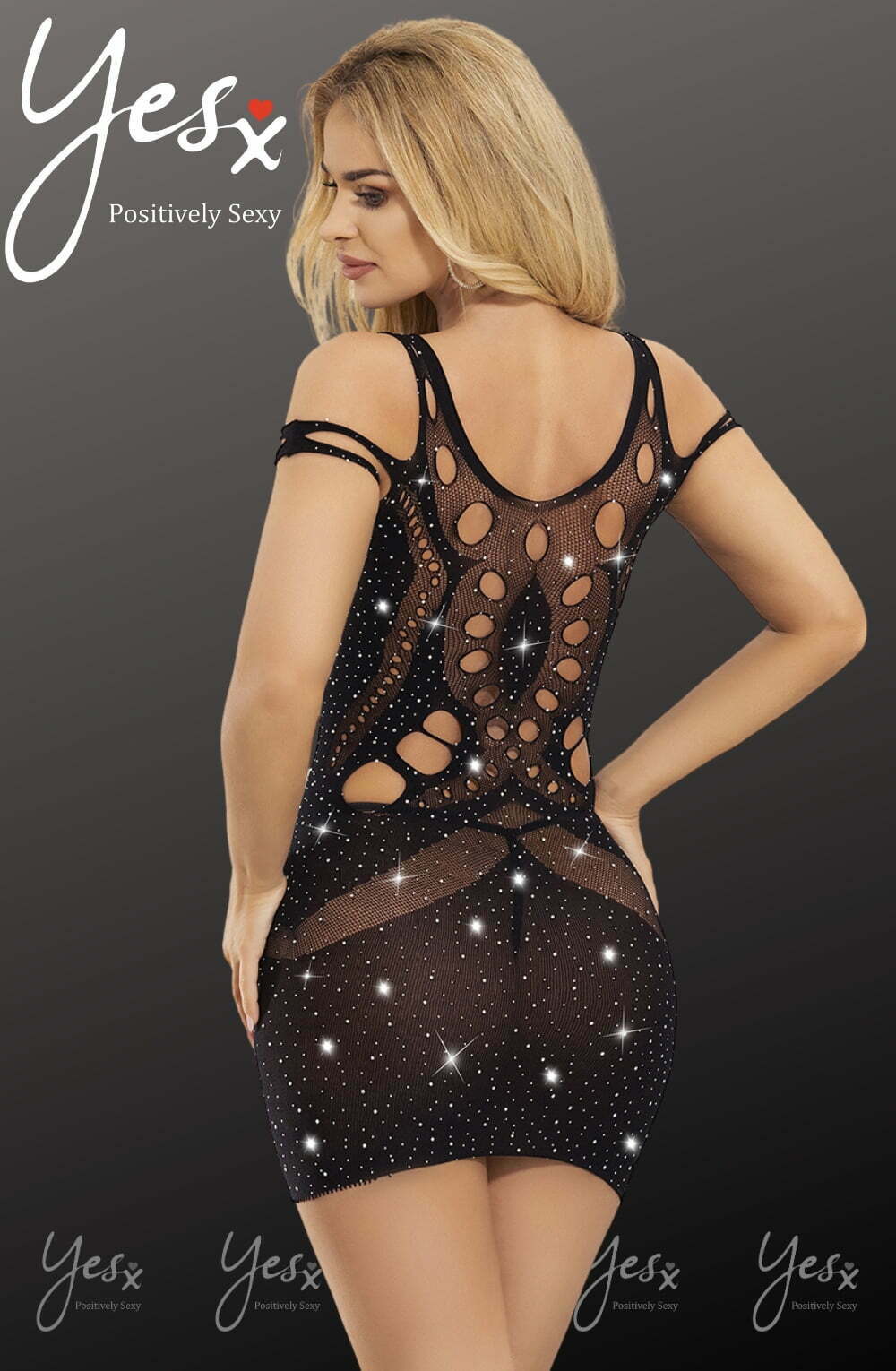 YX Sparkly Black Dress Clubwear Dresses