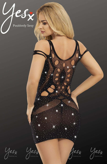 YX Sparkly Black Dress Clubwear Dresses