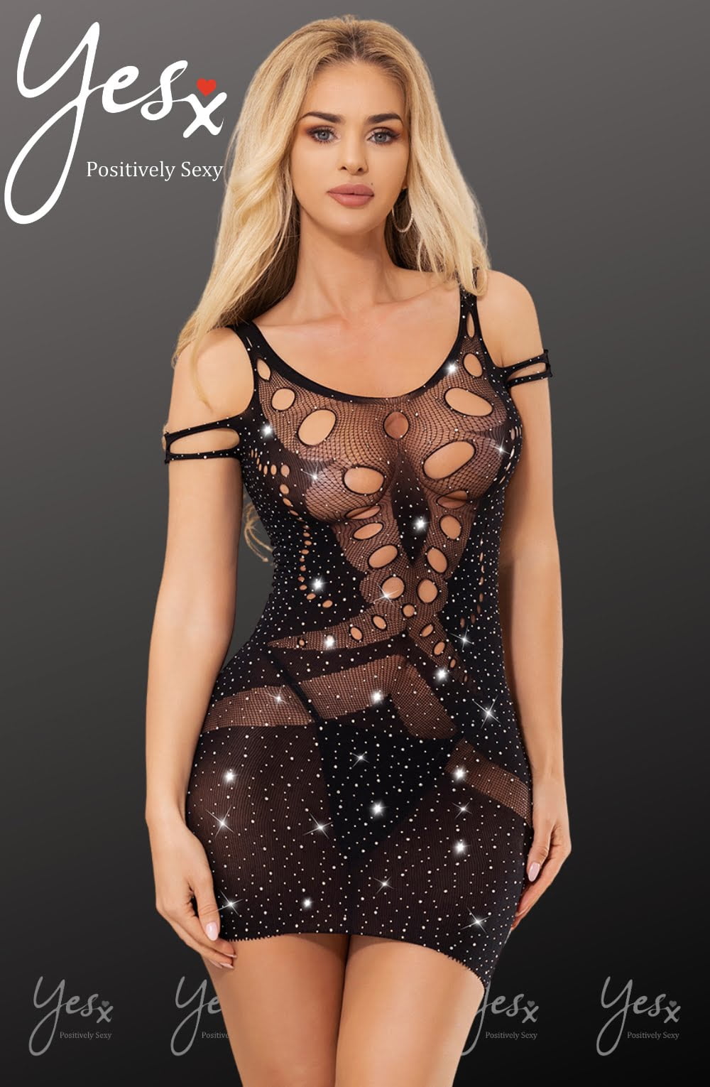 YX Sparkly Black Dress Clubwear Dresses