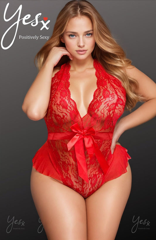 YXQ Hot Red Teddy Bedroom Wear Lingerie Sets