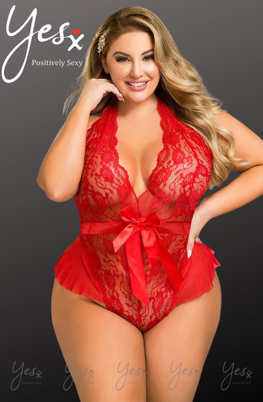 YXQ Hot Red Teddy Bedroom Wear Lingerie Sets