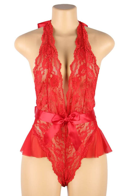 YXQ Hot Red Teddy Bedroom Wear Lingerie Sets
