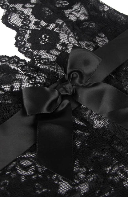 YX Black Teddy Bedroom Wear Lingerie Sets